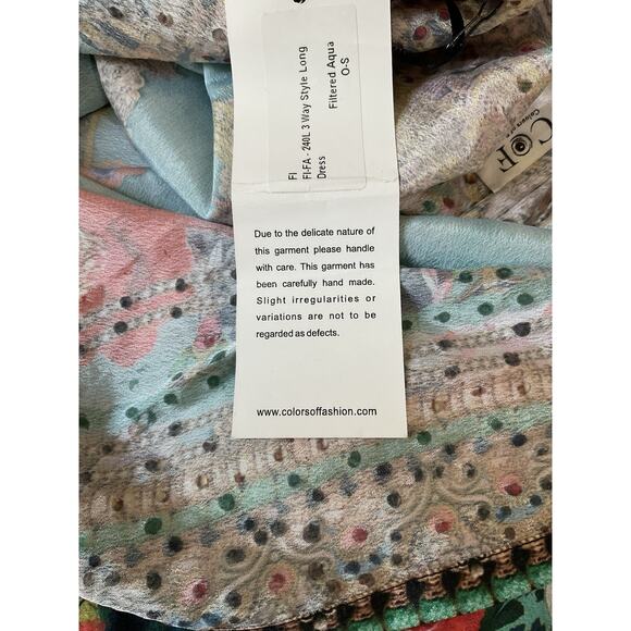 NWT COF Colors Of Fashion 3 Way Floral Embellished Maxi Dress O/S $299 - Picture 7 of 10